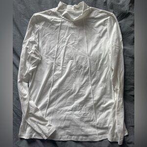 White Long Sleeve Turtleneck Top